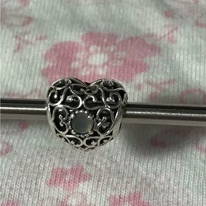 Pandora heart birthstone charm, moonstone